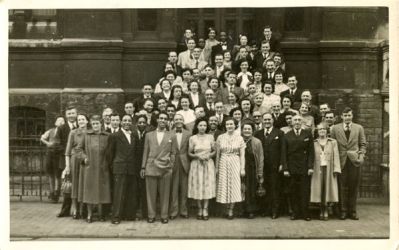 Adult group on steps