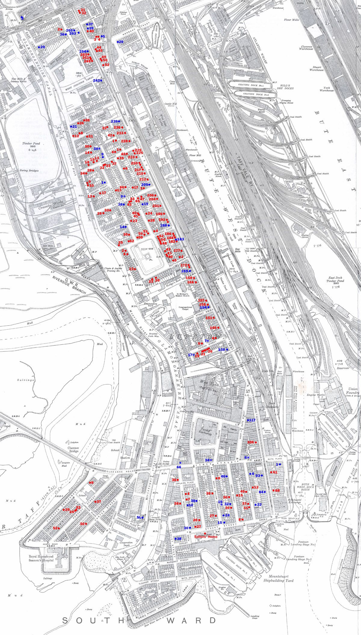 Butetown boarding houses of seafarers